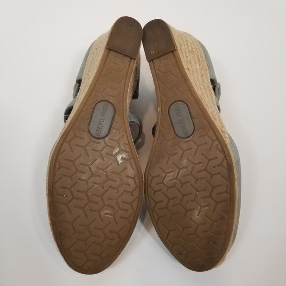 Adam Tucker  Bria8 Nubuck Wedge Heel Espadrilles Blue Size 9 - Picture 6 of 8